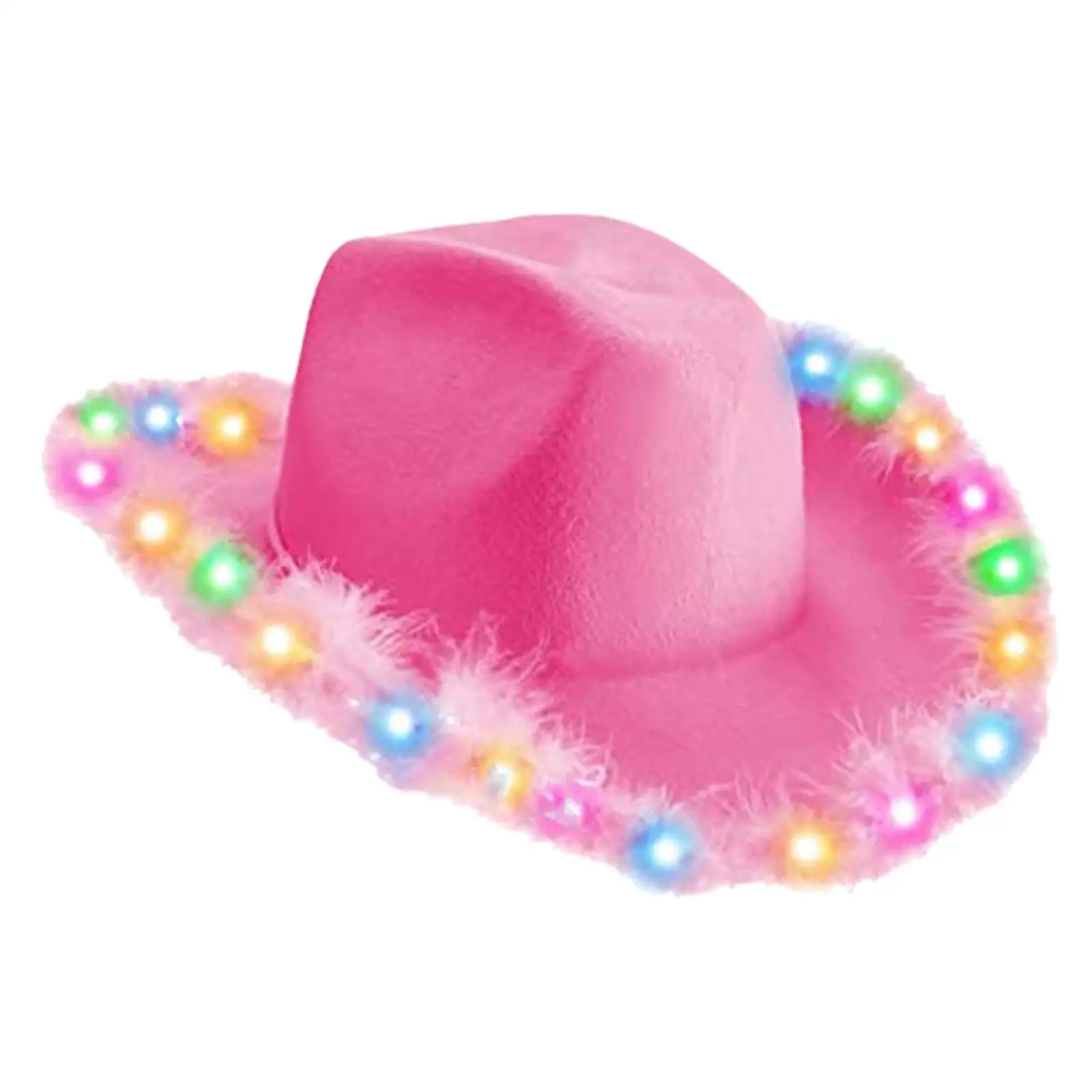 Women Pink Cowgirl Hat Party Hats Funny Dress up Accessories with Adjustable Neck string Trendy for Birthday Theme Party