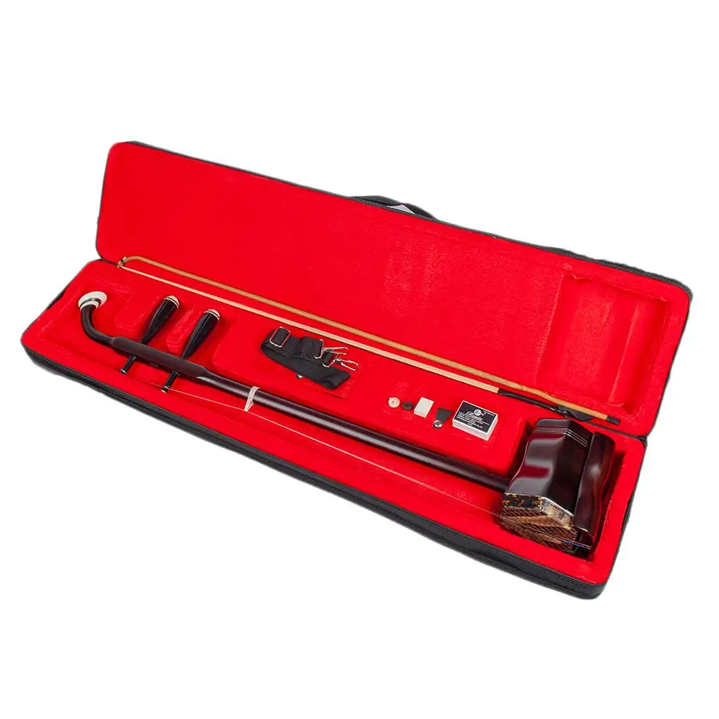2 String Erhu Chinese Musical Instruments Bridge Bow Rosin Case Accessories