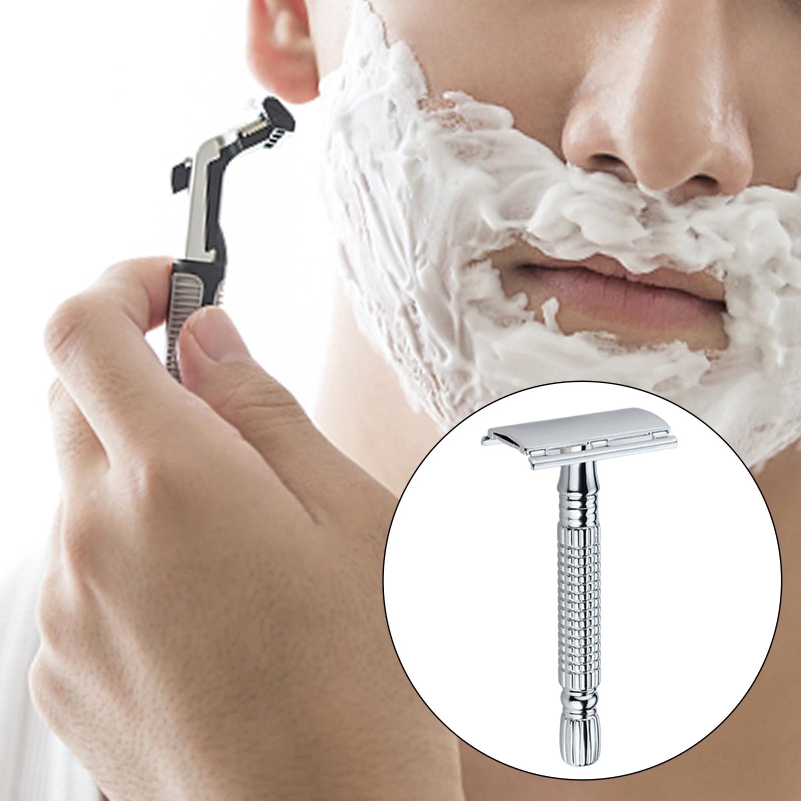 Double Edge Safety Razor Manual Shaver Rust-Proof Stainless Steel Blade Zinc Alloy Face Razor for Men Beard Shaving Women Travel