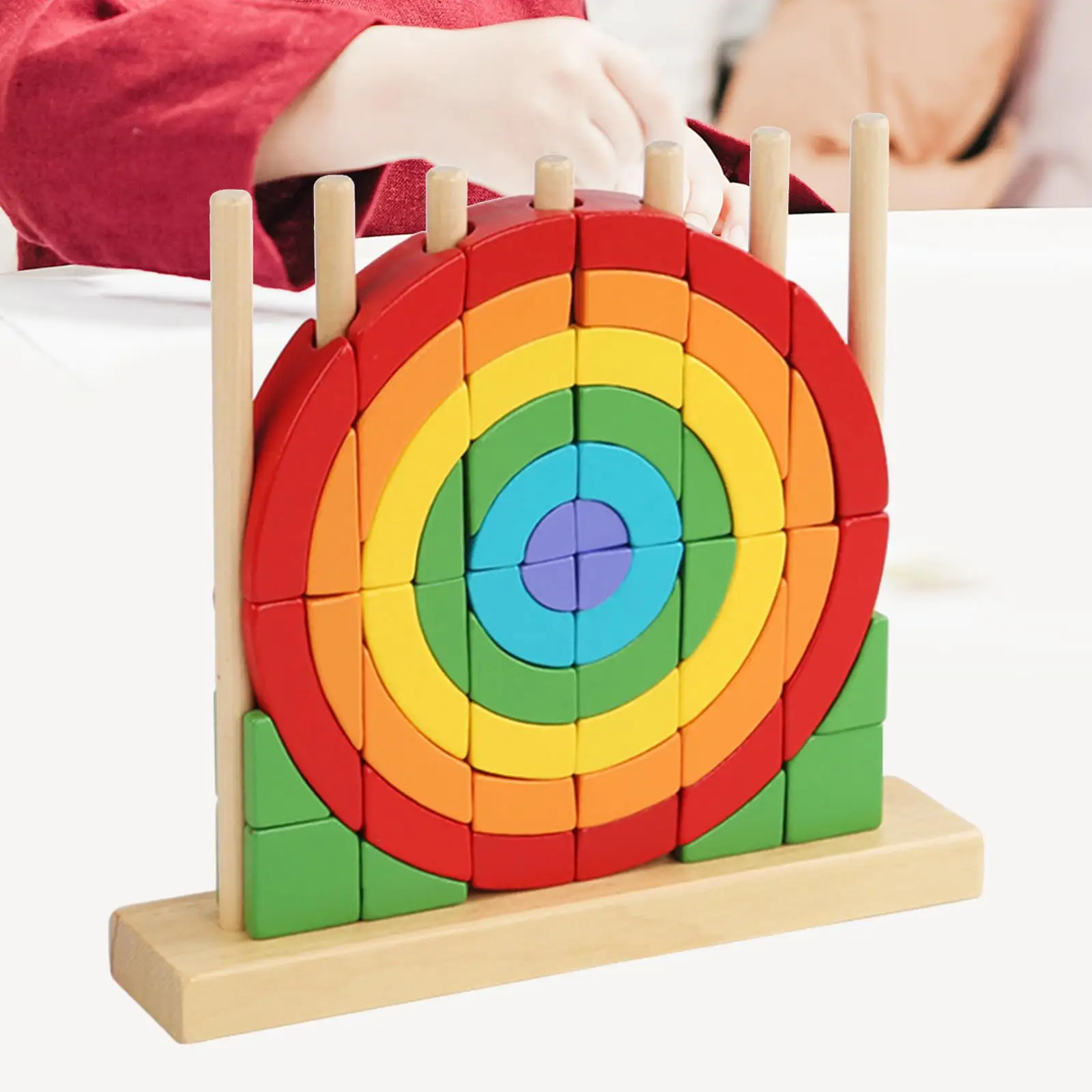 Wooden Rainbow Stacking Toy Rainbow Stacker for Boys Age 4 5 6 Holiday Gifts