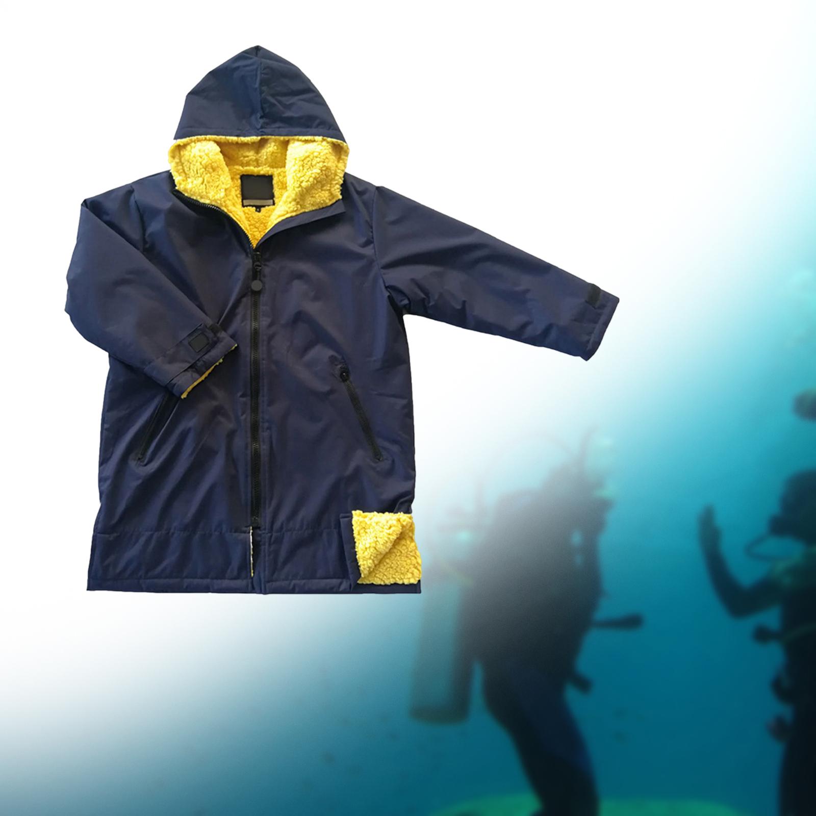 Surf Swim Parka Poncho Coat Jacket with Inner Pocket Suit Bathrobe Anorak Thermal Kids Changing Robe for Outdoor Sports Beach