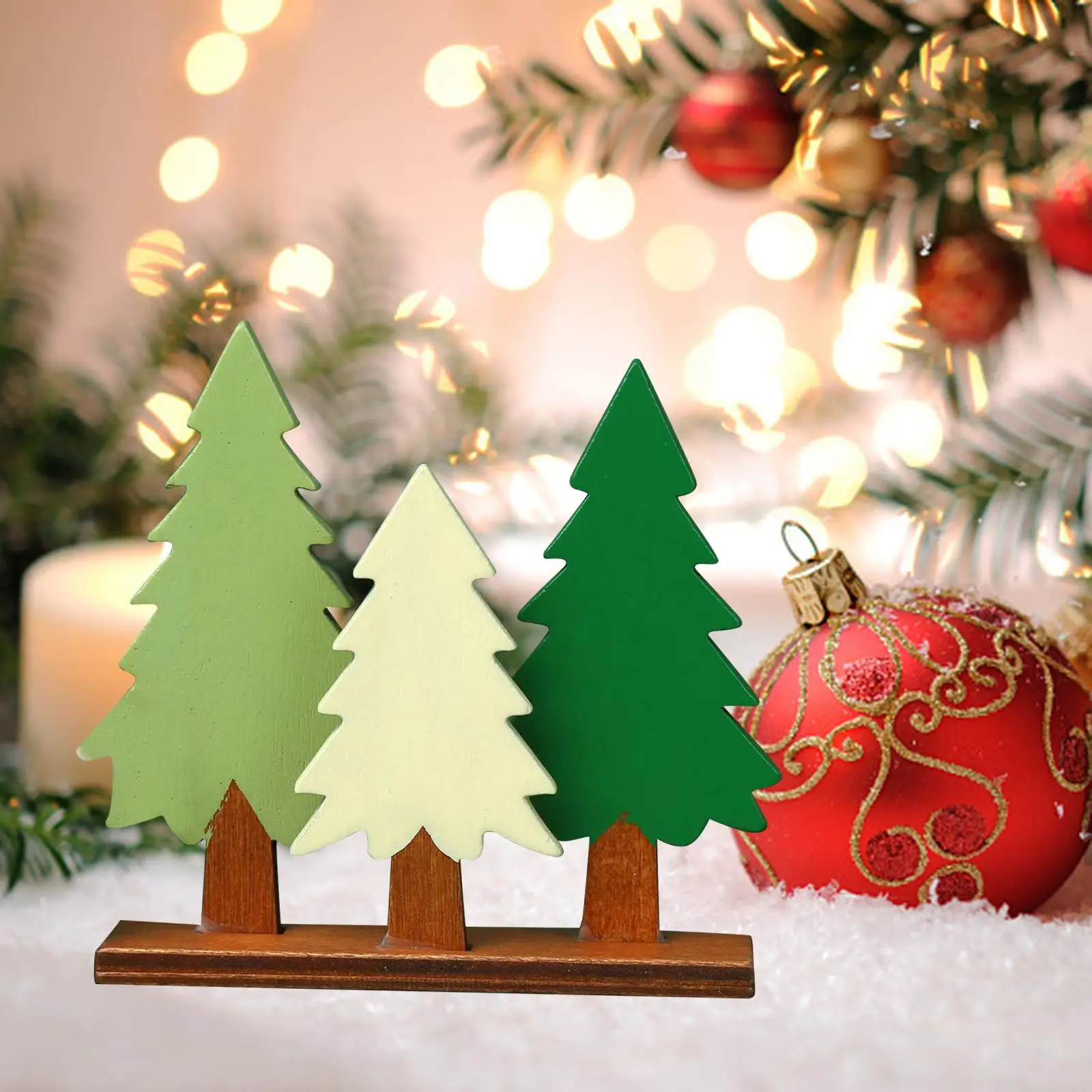 Small Pine Tree Table Decoration Statue Ornament Supplies Stand Figurine Sculpture for Christmas Decor Gift Shelf Dinner Table