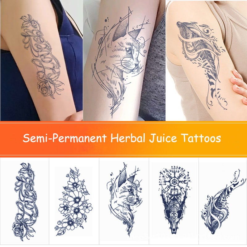 Best of Juice Blue Tattoo Stickers Floral Letter Butterfly Flower Arm Men Women Waterproof Lasting Body Art Wolf Snake Temporary Tattoo Reviews & Tips