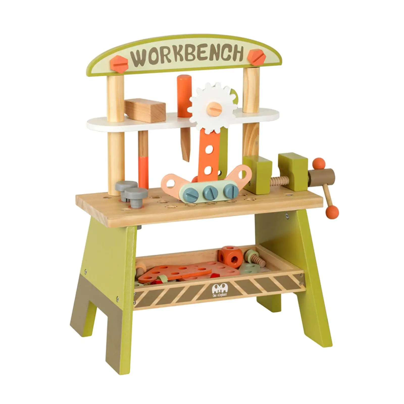 Small Wooden Kid Workbench Toy Simulation Workshop Hand Tool DIY Kid`s Wooden Tool Bench Toy for Ages 3+ Child Holiday Present