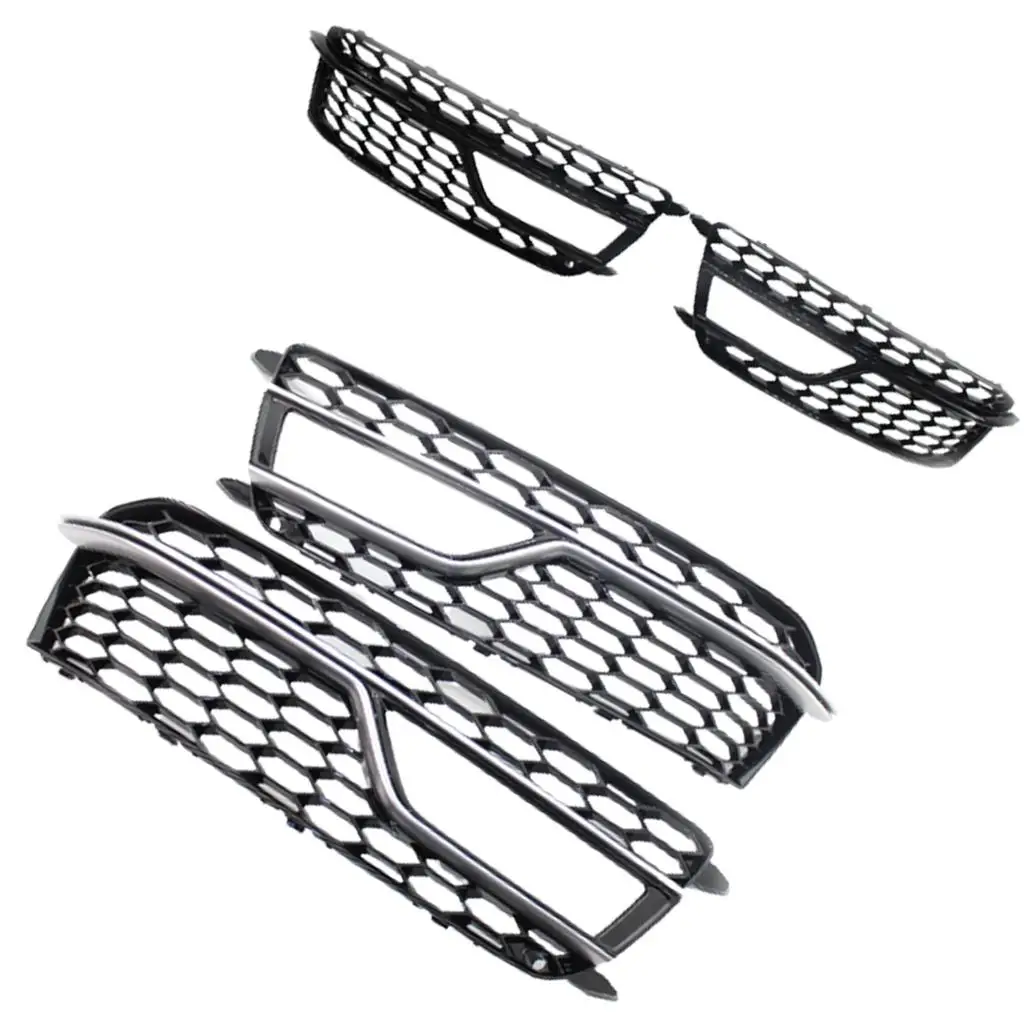 2 Pieces Fog Light Lamp Cover Accessories Car Supplies Lightweight Grills Fit for Audi S5 /A5 S-Line 2013-2016 Models Bumper