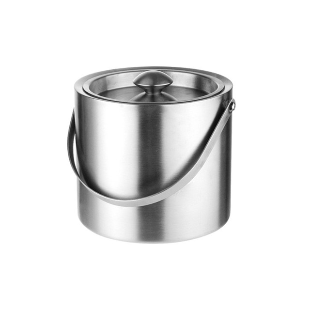 Bellemain Stainless Steel Ice Bucket with Lid - Double Wall Insulated Ice  Bucket for Cocktail Bar, Parties, Buffet - Bartender Ice Cube Holder with  Drip Tray, T…