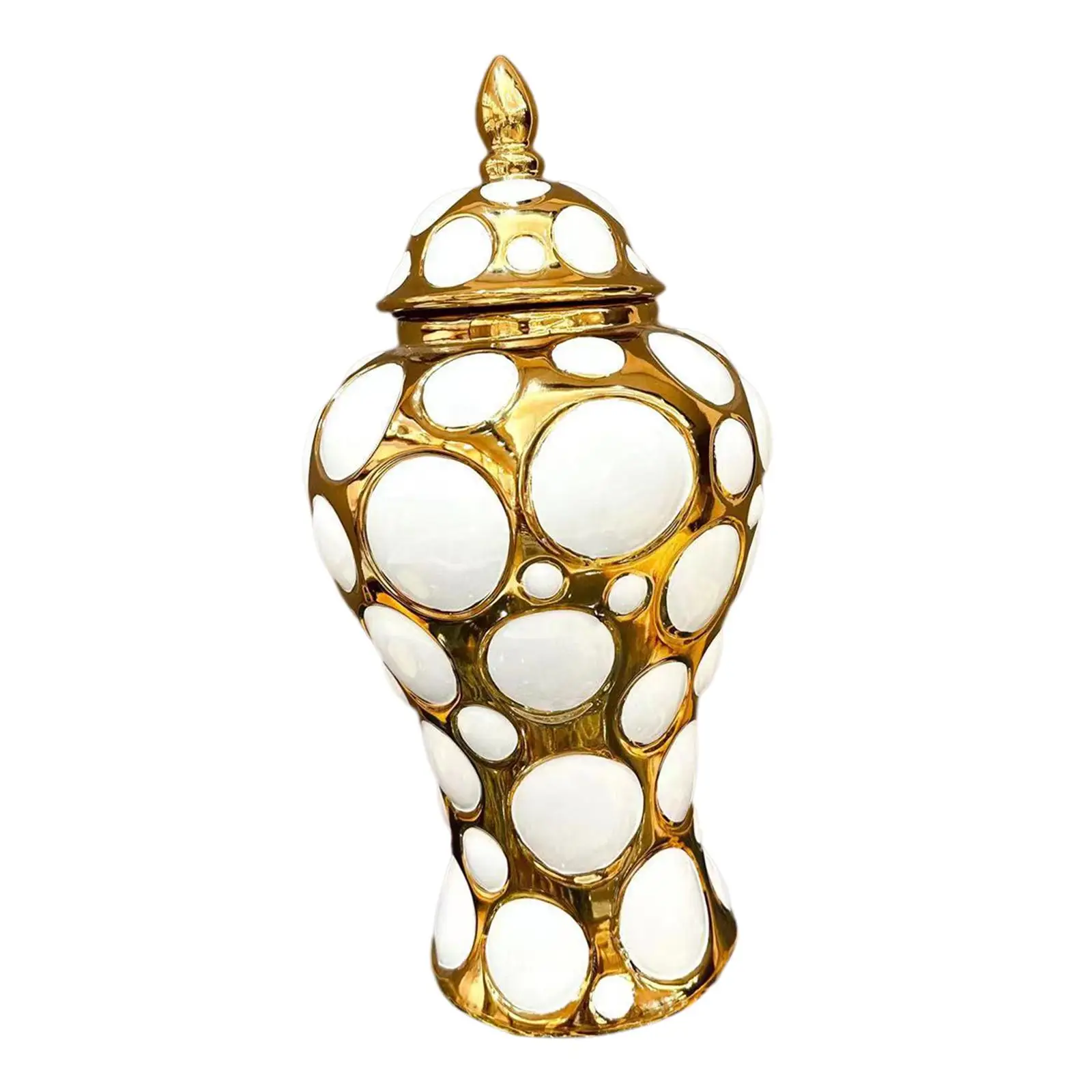 Porcelain Ginger Jar Glazed Storage Handicraft Temple Jar Ceramic Vase for