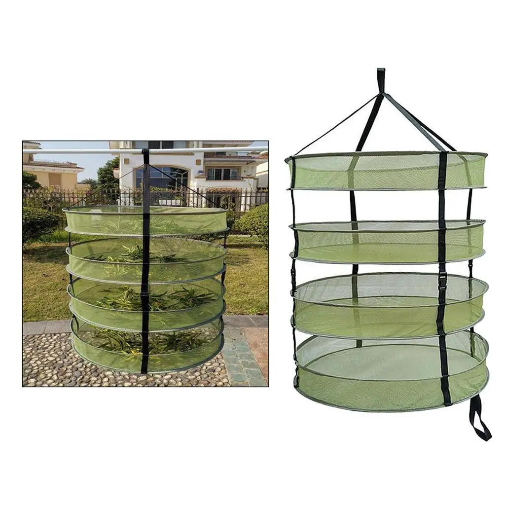 4 Layer 2ft Hanging Mesh  Drying Rack Foldable Portable Lightweight