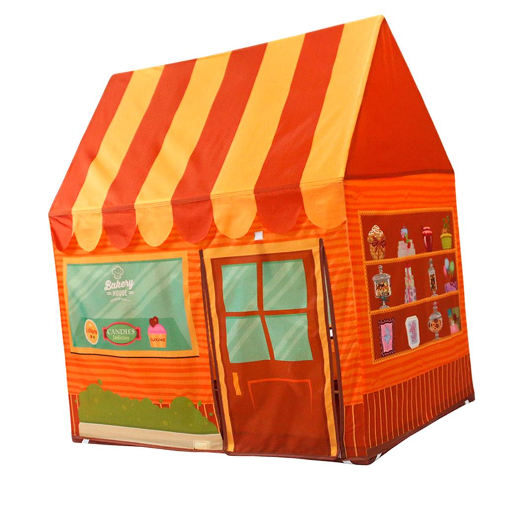 Folding  Up Playhouse Dessert House Game Tent Kids/Baby Ball Pit Indoor & Outdoor Toy - Orange