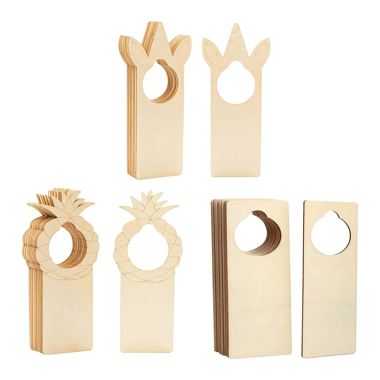 10 Pieces Unfinished Wood Door Knob Hangers Ornaments Slice Lightweight Hanging Tags for Painting Business Use Office Dorm Decor