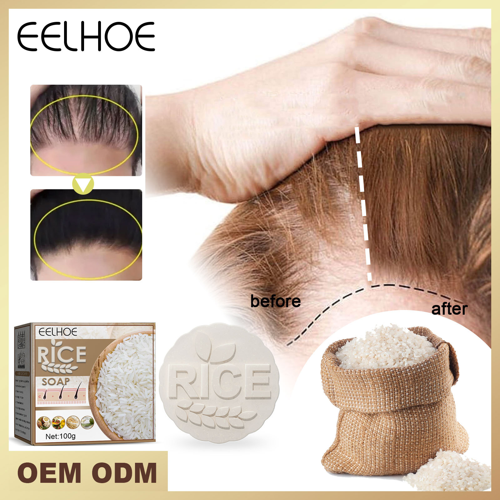 Best of EELHOE Anti-loss Hair Soap Bar Rice Shampoo Soap Reject Dry Hair Soap Shampoo Nourishing Hair Handmade Soap Improve Hair Reviews & Tips