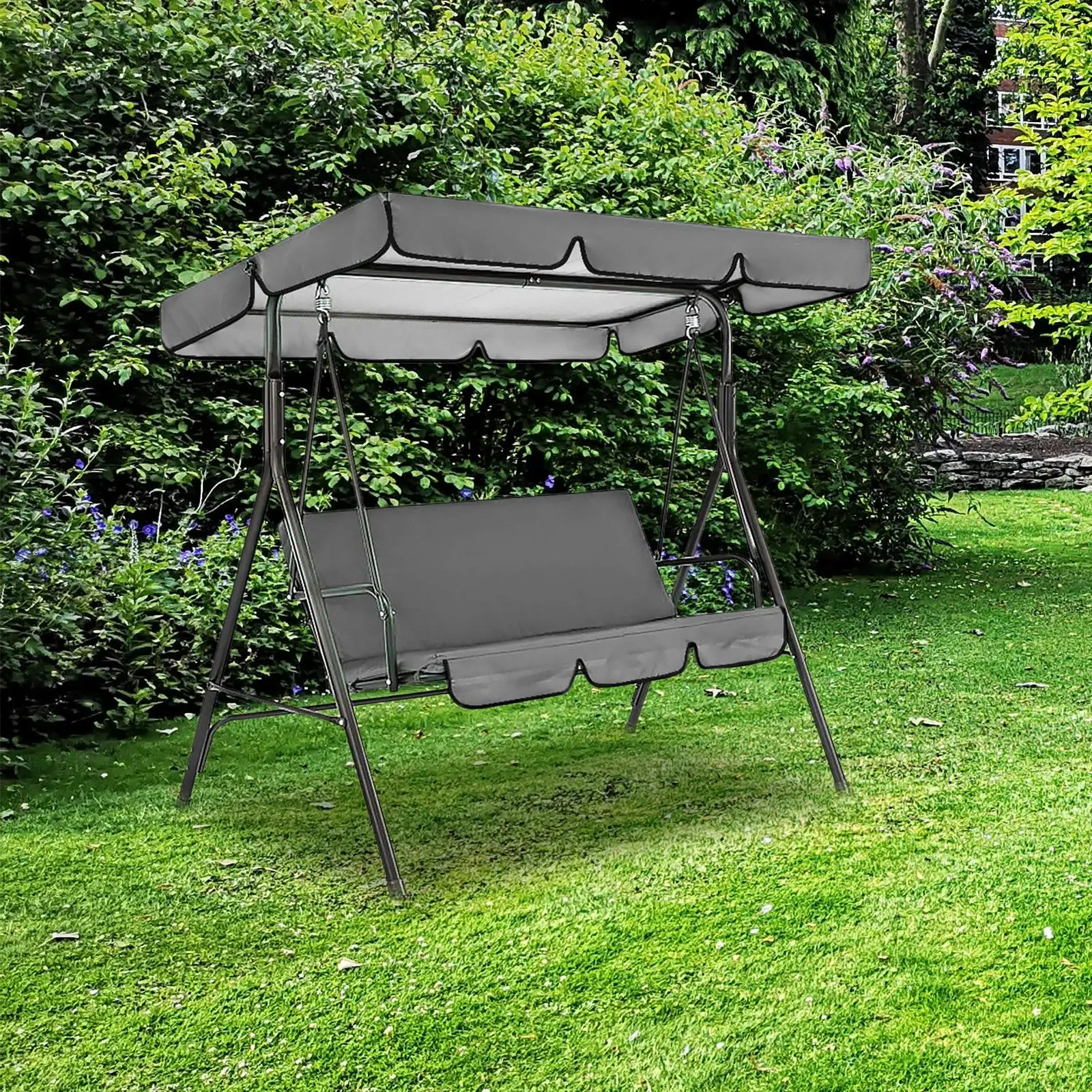Patio Swing Canopy Replacement Windproof Rainproof Garden Swing Chair Cover Outdoor Garden Furniture Covers for Swing Furniture