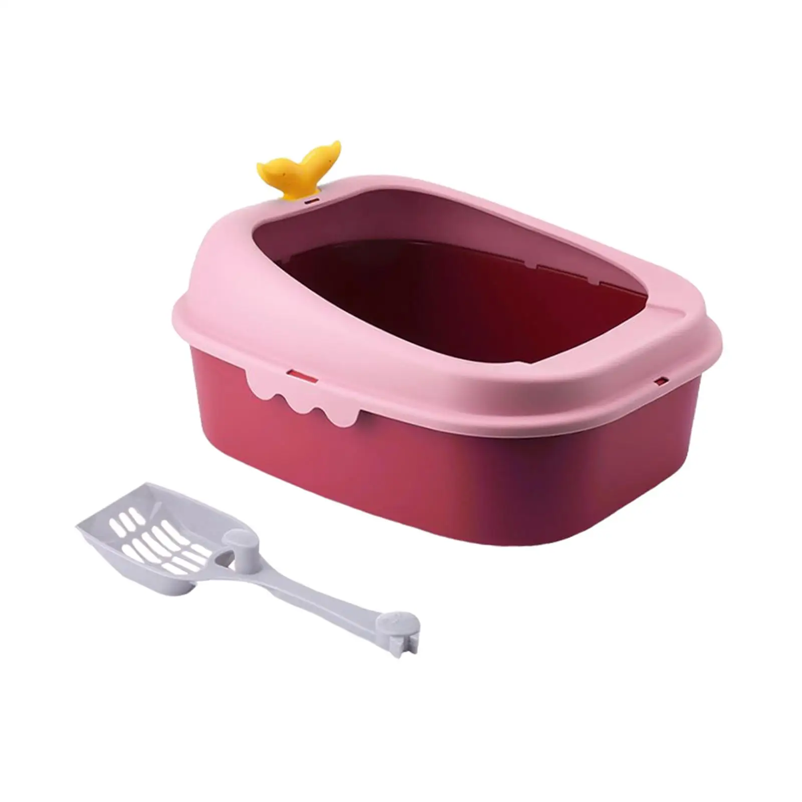 Cat Toilet Open Top Pet Litter Tray Cat Sand Box Splashproof PP Cat Litter Tray for Dog Cats Small Pets Kittens Easy to Clean