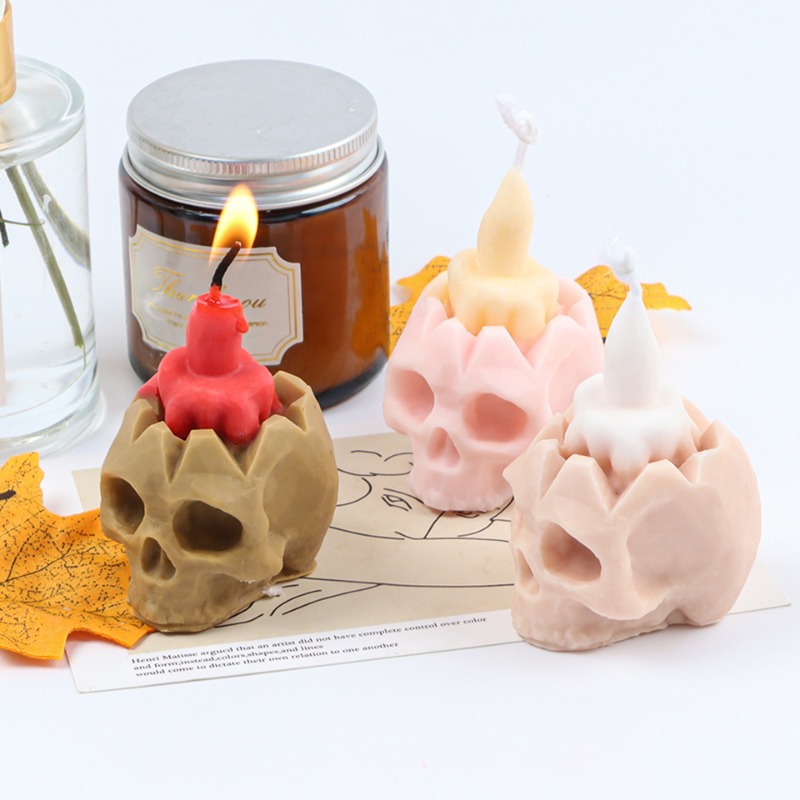 Description Picture 6 of itemThree-faced Goddess Candle Silicone Mold DIY Skull Witch Candle Making Kit  Soap Caly Resin Cake Mold Gifts Craft Supplies