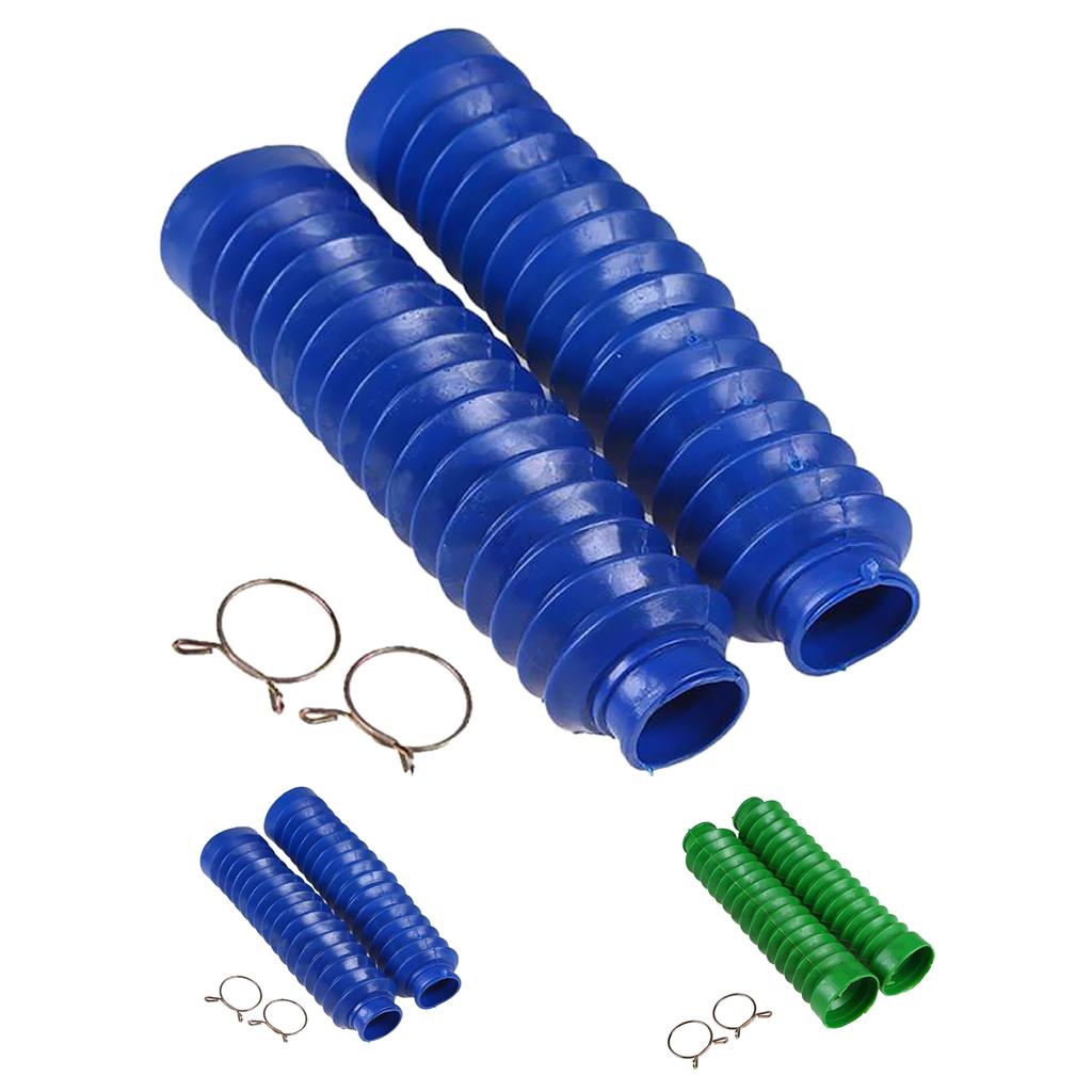 1 Pair 20.5cm Long Motorbike Front Fork Cover Shock Absorber Dust Covers Boots Blue