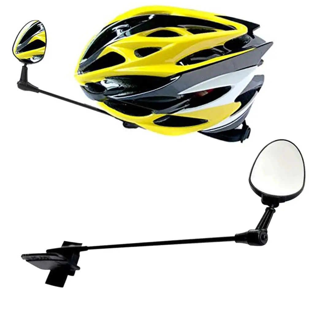 Flexible Bike Helmet 60°Rotated Riding Rearview Crash Hat Flat Mirror