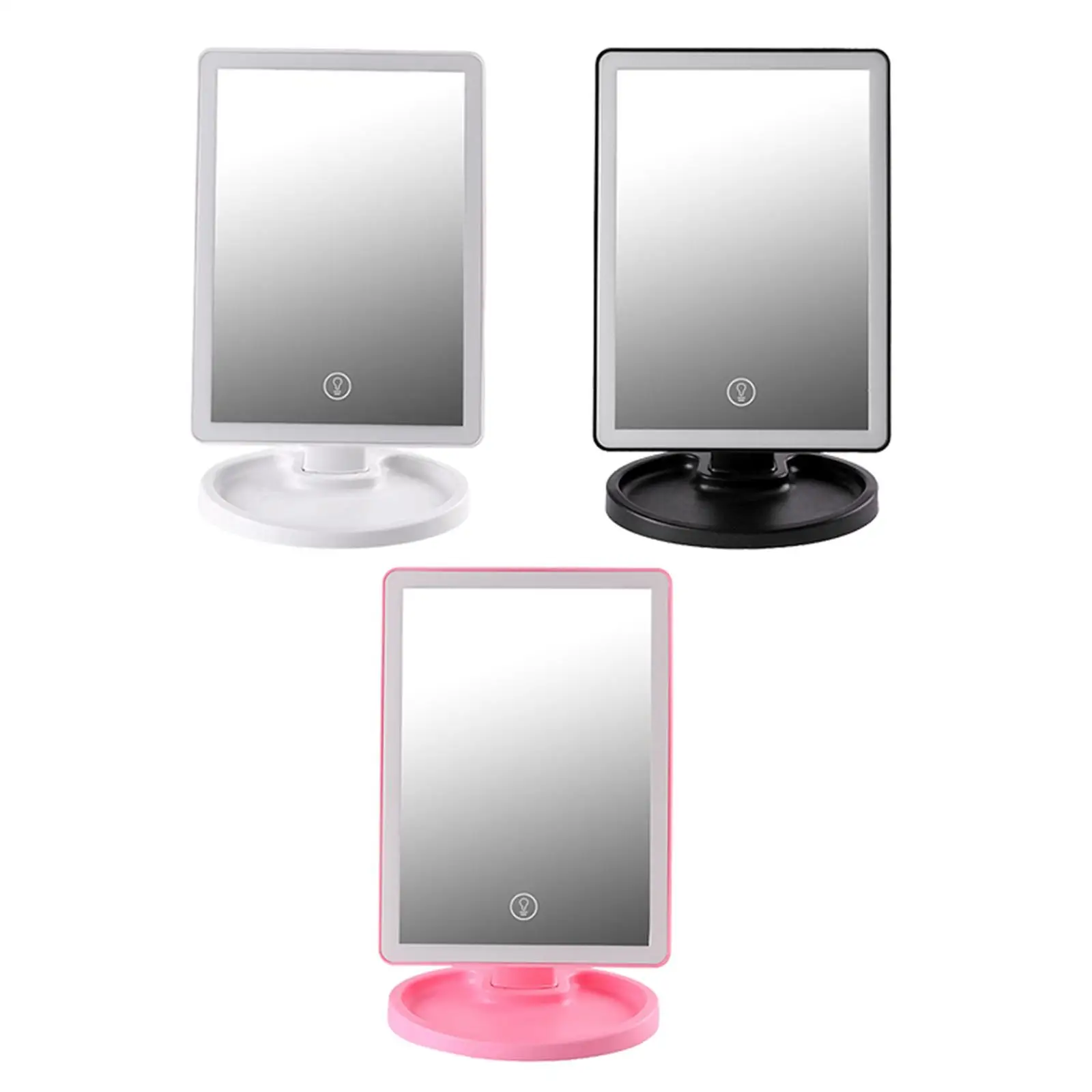 Makeup Mirror with Lights Rechargeable Cosmetic Mirror Rotatable Dimmable Lights for Vanity Desk Travel Women Girls Gift