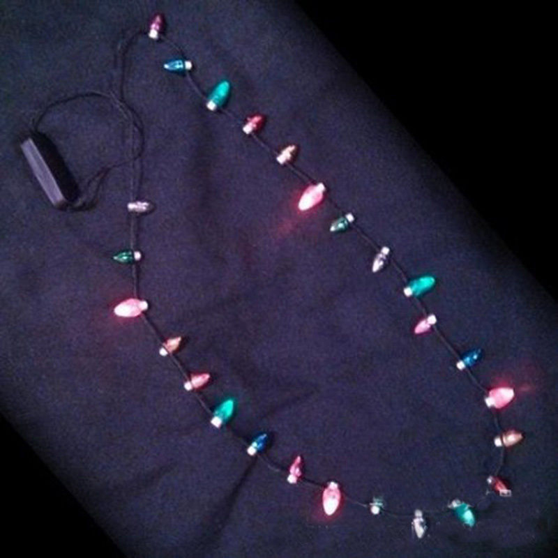 Weihnachts -LED -Leuchten Halskette mit 8 Lichtern Lampen -Glühbirnen -Blitzschnur Leuchten Leuchten Lichtschnur Halskette Festival Dekoration – Detail 4
