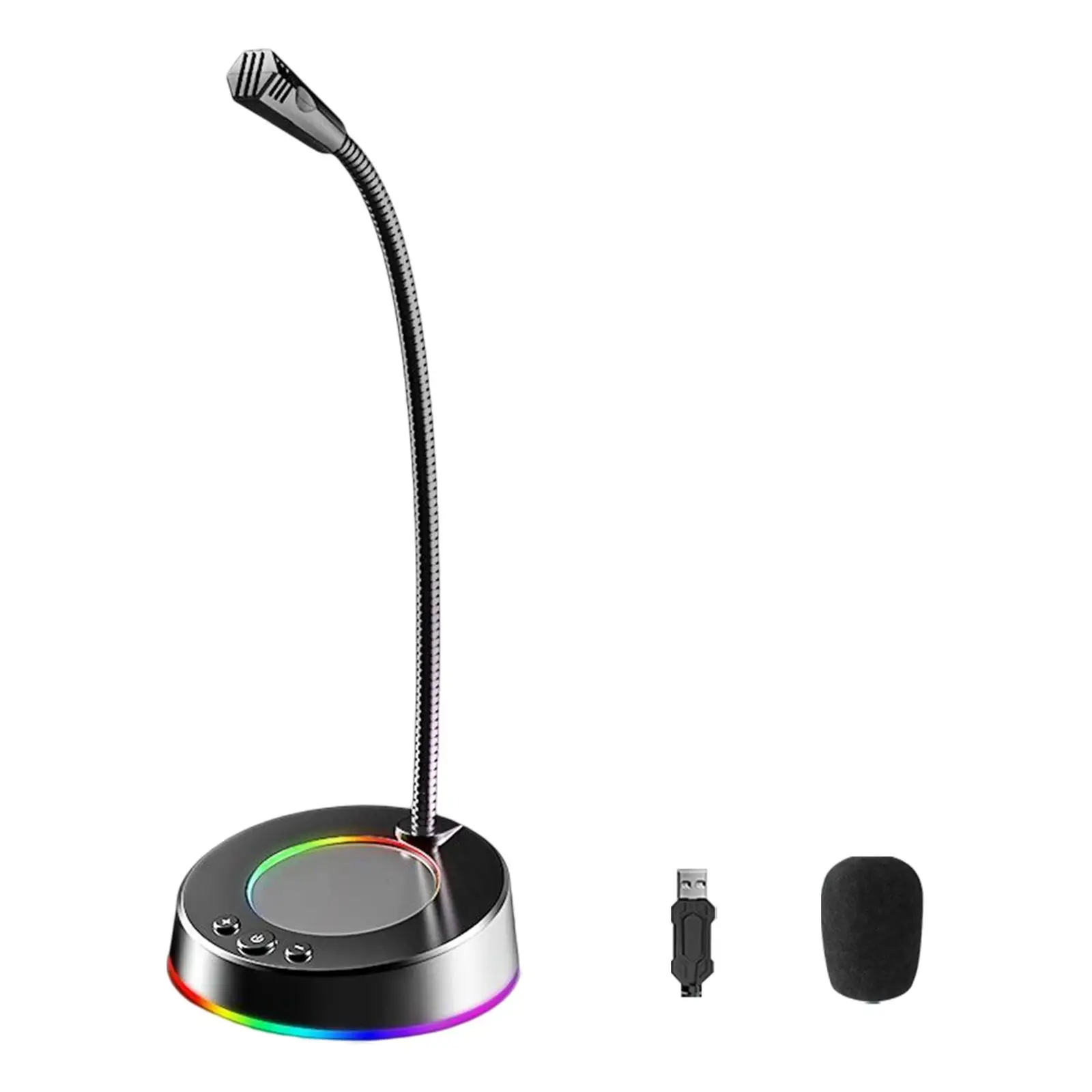 USB Computer Microphone Convenient Adjustable 360 Gooseneck Design for Meetings Lectures Youtube
