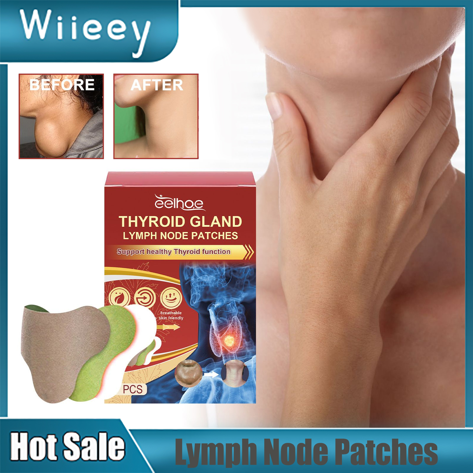 Best of Lymphatic Detox Patch Drainage Thyroid Gland Stickers Effective Painless Treatment Heating Neck Anti Swelling Lymph Node Patches Reviews & Tips