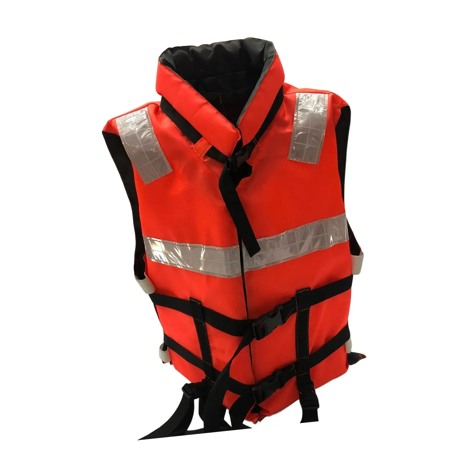 Orange Kayak Life Jacket Swimming Vest for Men Ladies Back Double Webbing