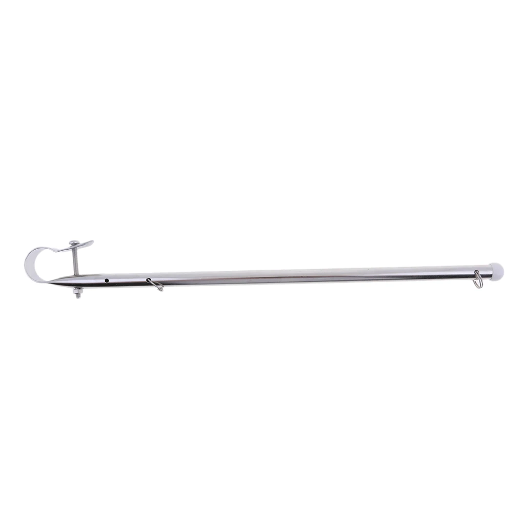 39cm Stainless Steel Marine Flagpole for Yachts Boats - Rail Mount
