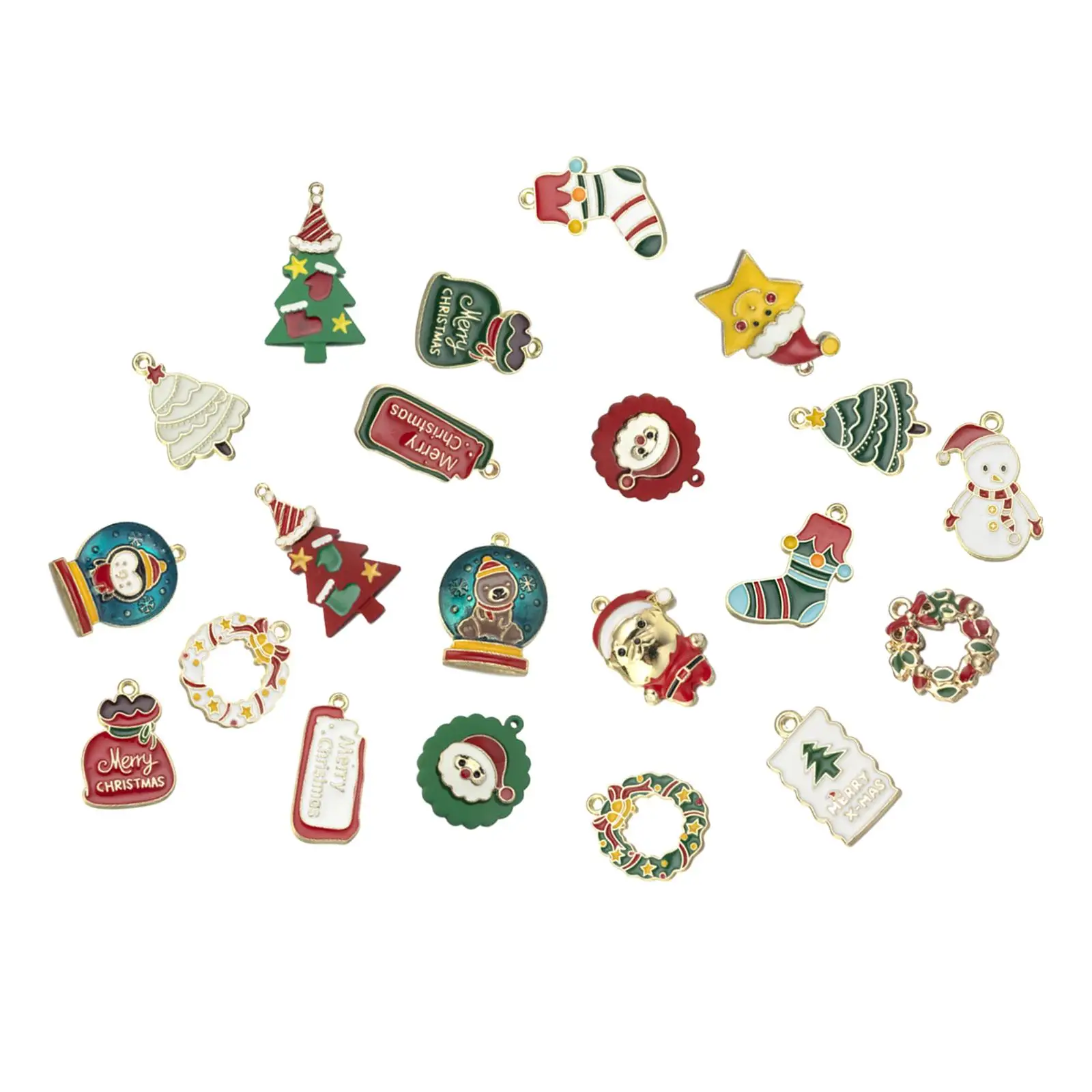 20pcs Breloques Christmas Enamel Pendants Bracelets DIY Manufacturing