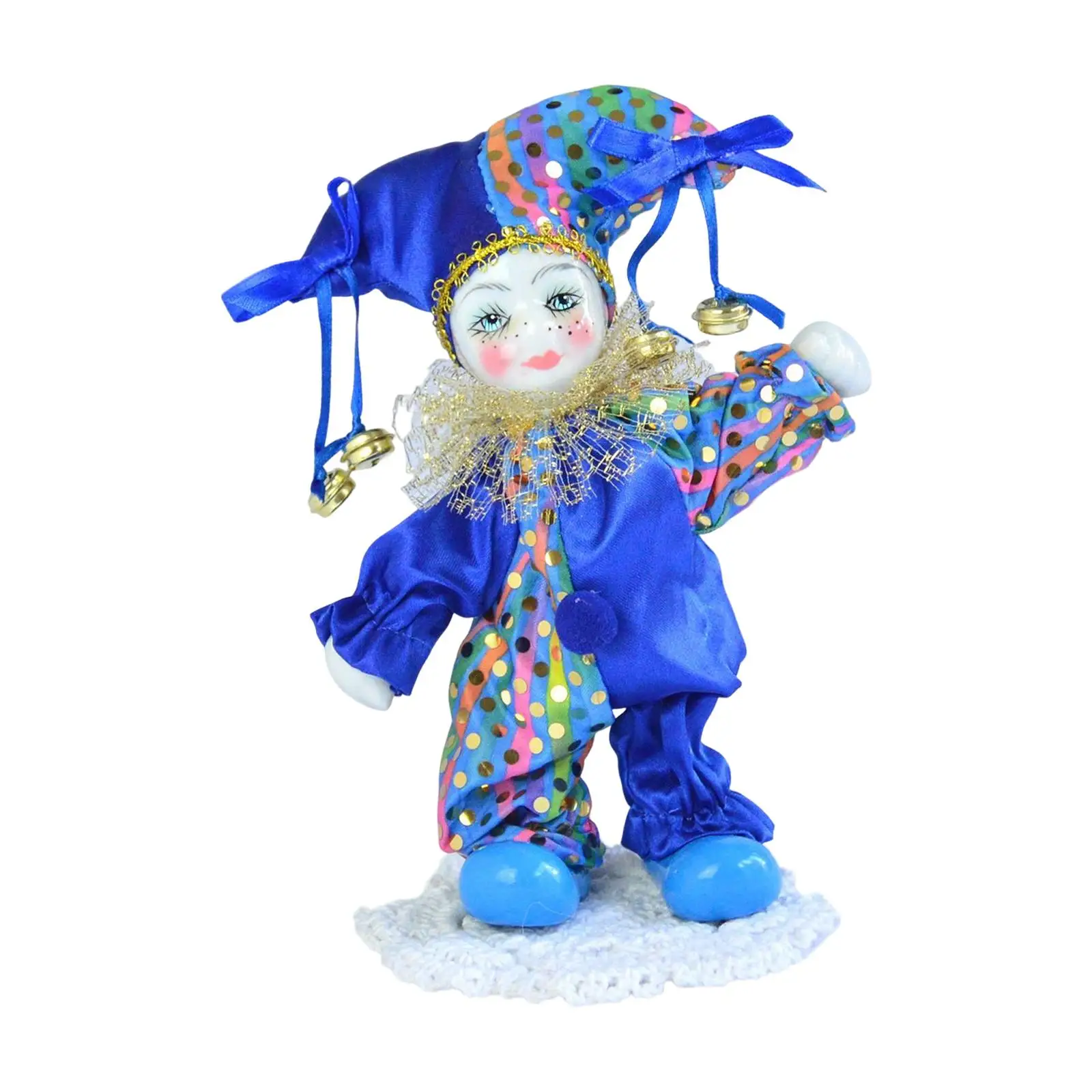 18cm Tall Clown Doll Figurine Arts Crafts Angle Model for Souvenirs Holiday