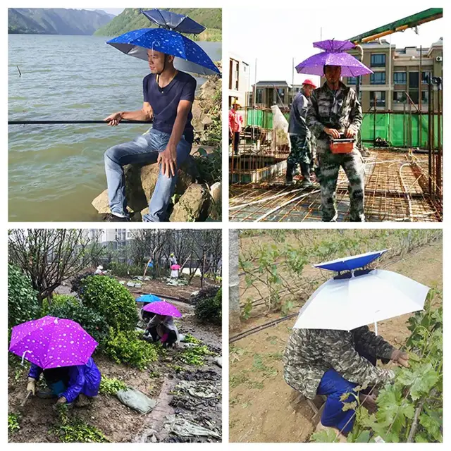 Umbrella Hat Golf Fishing Camp  Umbrella Hat Sun Rain Fishing - Portable  Fishing - Aliexpress
