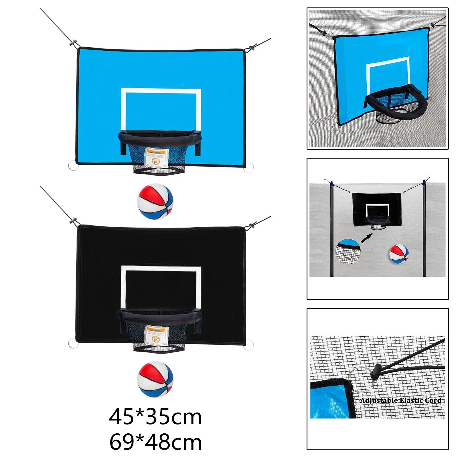 Trampolines Basketball Hoop Attachment Children with Net Universal Baseboard