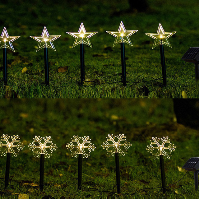 Solar Stake Light - Star Christmas Tree Snowflake for Garden Decor 11