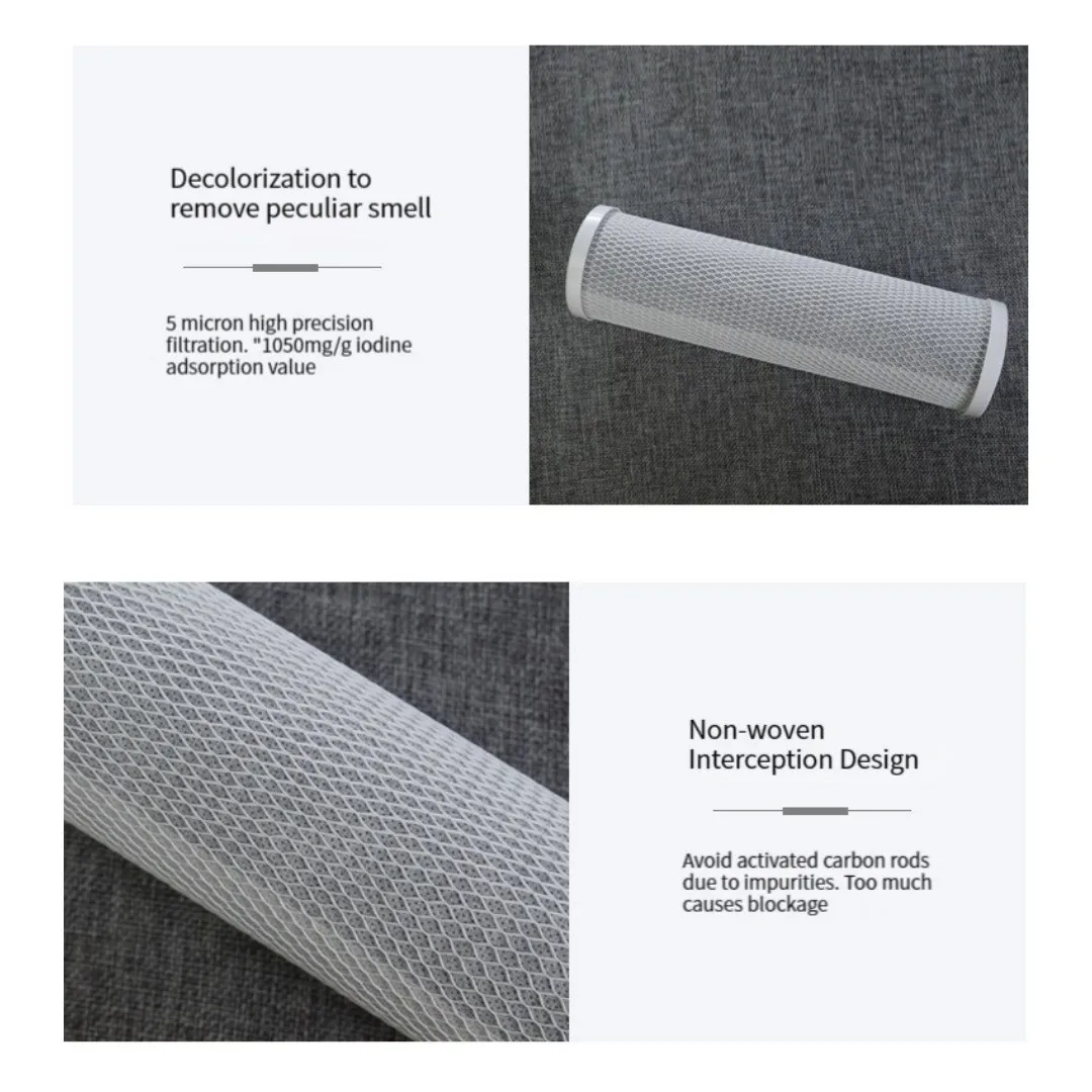 Description Picture 4 of item2Pcs Universal Water Filter 10 Inch CTO Compressed Activated Carbon Cartridge Replacement Kitchen Drinking Treatment System