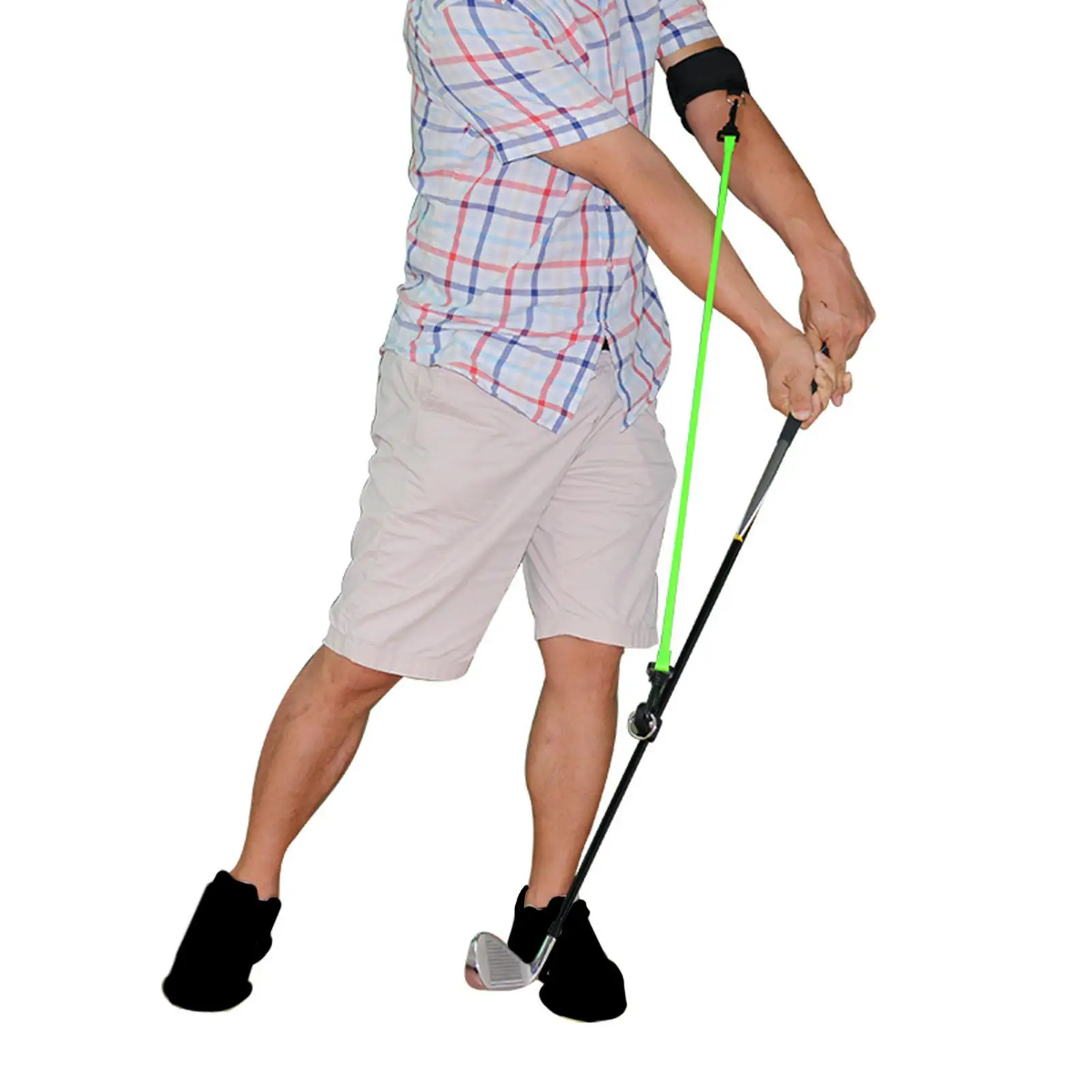 Golf Swing Trainer with Ball Picker Tension Belt Band for Exercise Device