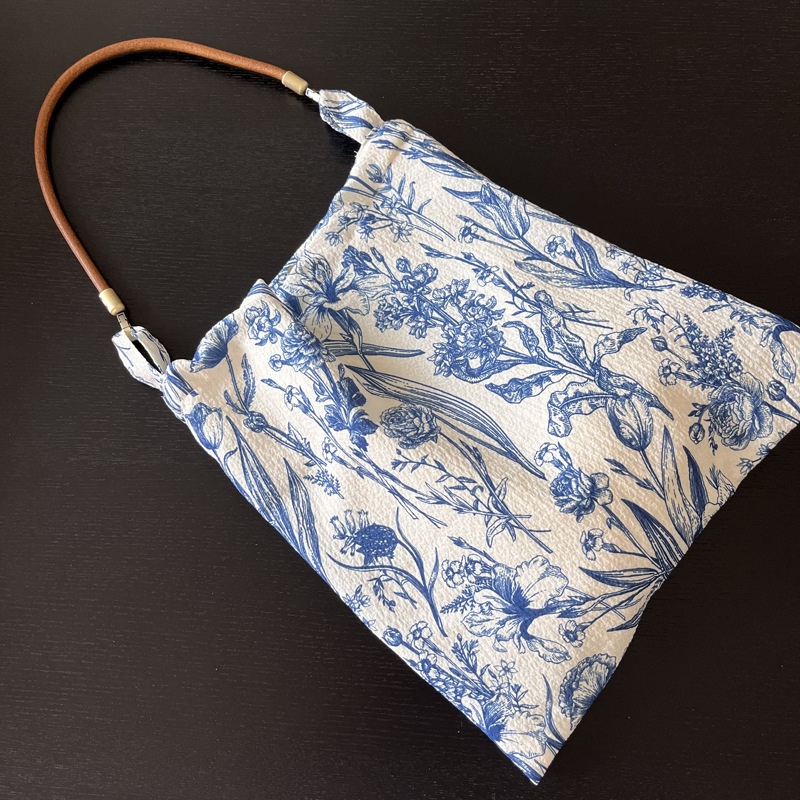 Vintage Blumen Damen Umhängetasche dünne Stoff Damen Einkaufstaschen Sommerreise Umhängetaschen Retro Handtaschen für Frauen – Detail 3