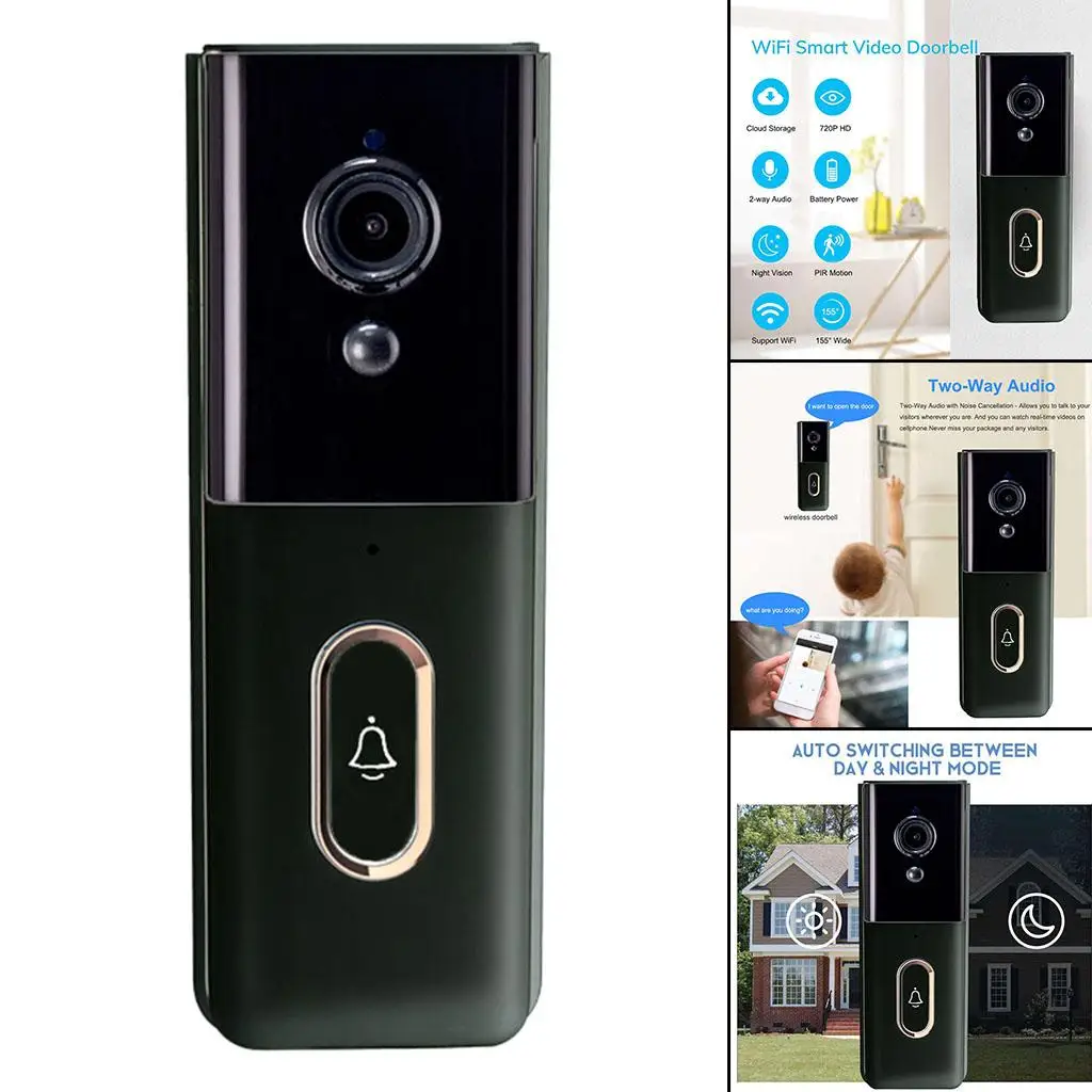 Video Doorbell Camera Simple Installation Motion Storage Via for Tuya