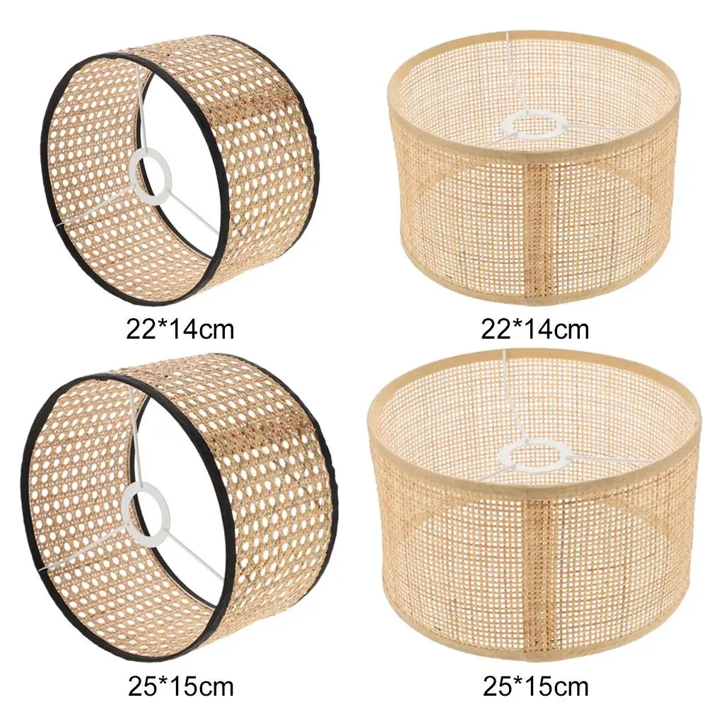 Lamp Cover Modern Style Natural Home Decoration Handwoven Rattan table lamp Shade Lamp Decor for Teahouse Home Farmhouse 
