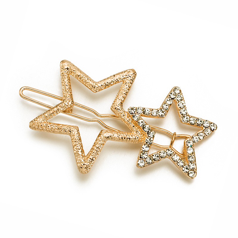 Mode sternförmige Haars pangen schöne Strass Gold/Silber/Roségold Haars pangen Mädchen Haarschmuck – Detail 3