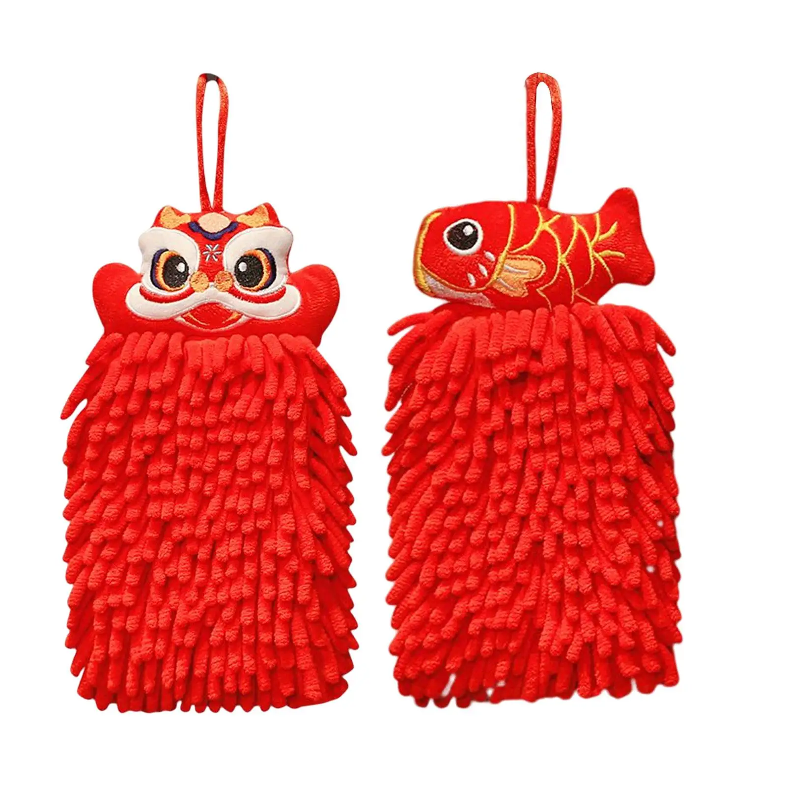 Cute Animal Hand Towels Fast Drying Dishcloth with Hanging Loop Resuable Towel Washcloths for Washroom Toilet Shower Bathroom