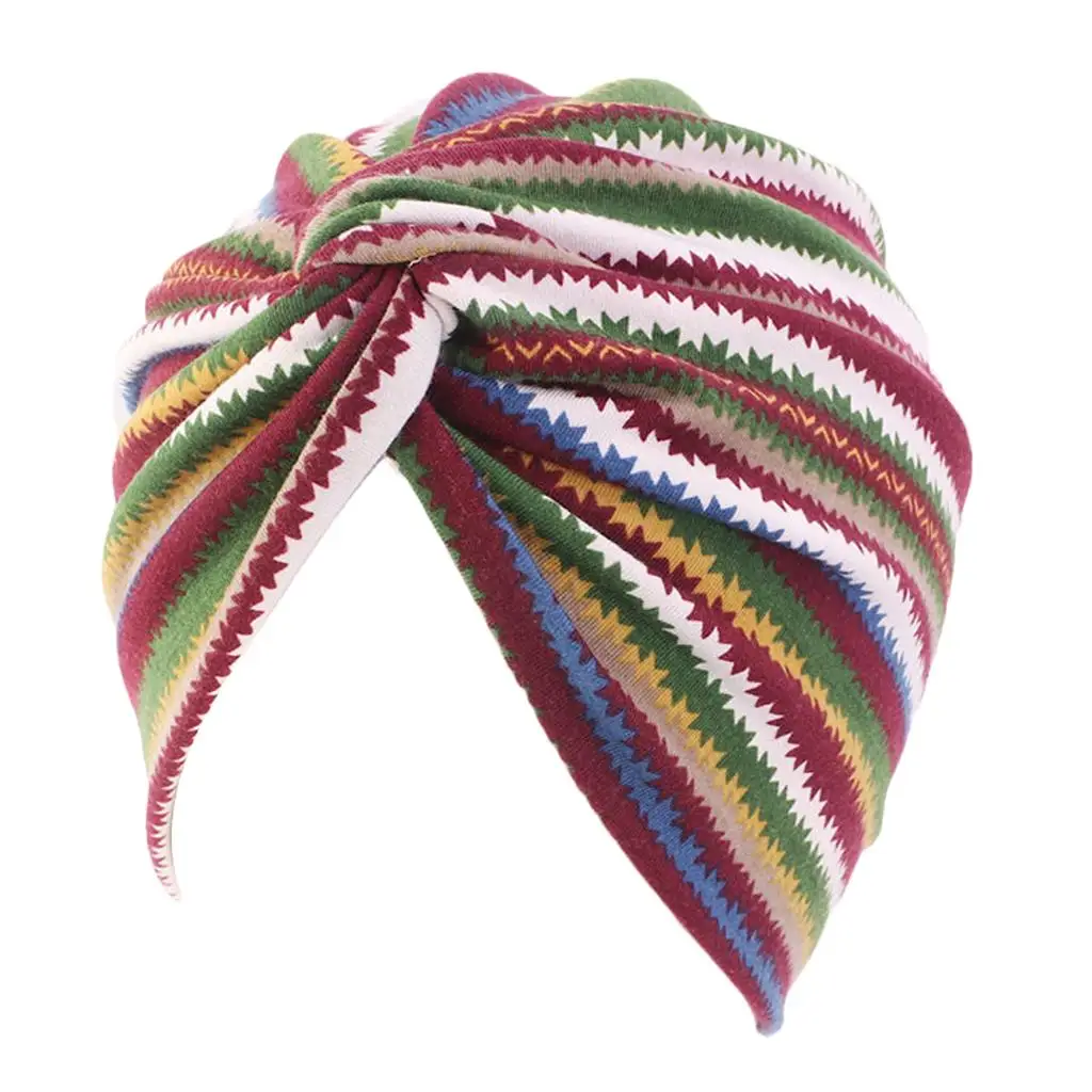 Women` Cotton Twisted Turban Pleasted Headwrap Hat Hijib Bonnet 