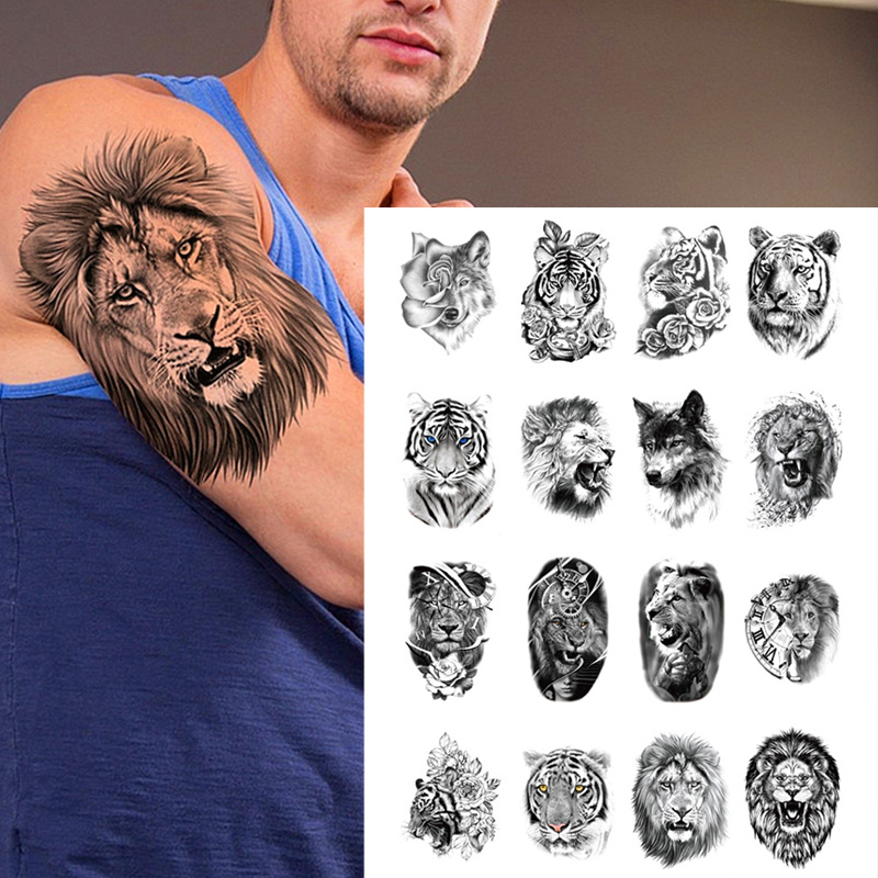 Best of Lion Tiger Cool Temporary Tattoo Sticker Fashion Wolf Waterproof Animal Body Art Arm Fake Removable Tatoo Men Women Personality Reviews & Tips