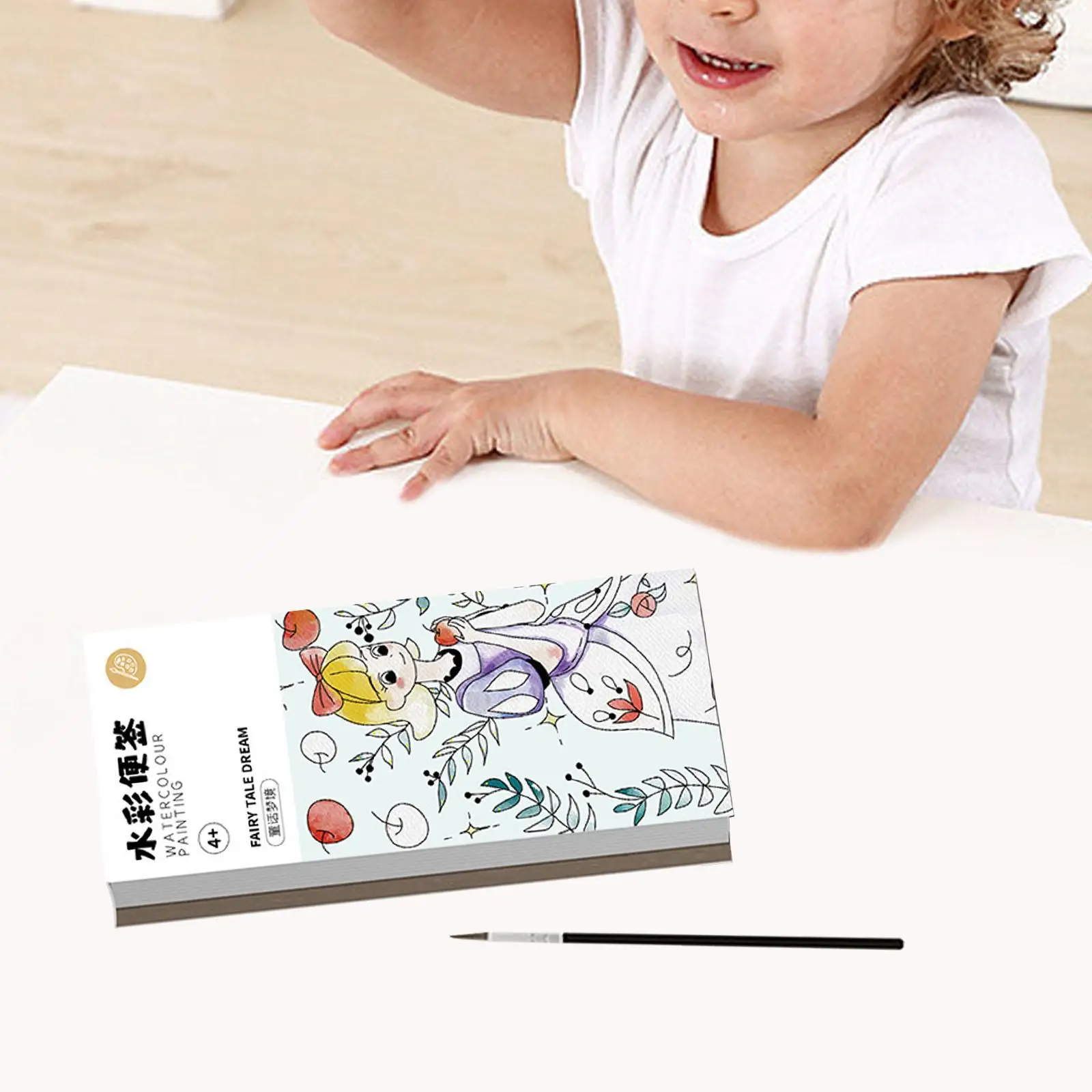 Pocket Watercolor Painting Book Coloring Game Leisure Watercolor Paint Bookmark for Birthday gifts Girls Children Artist