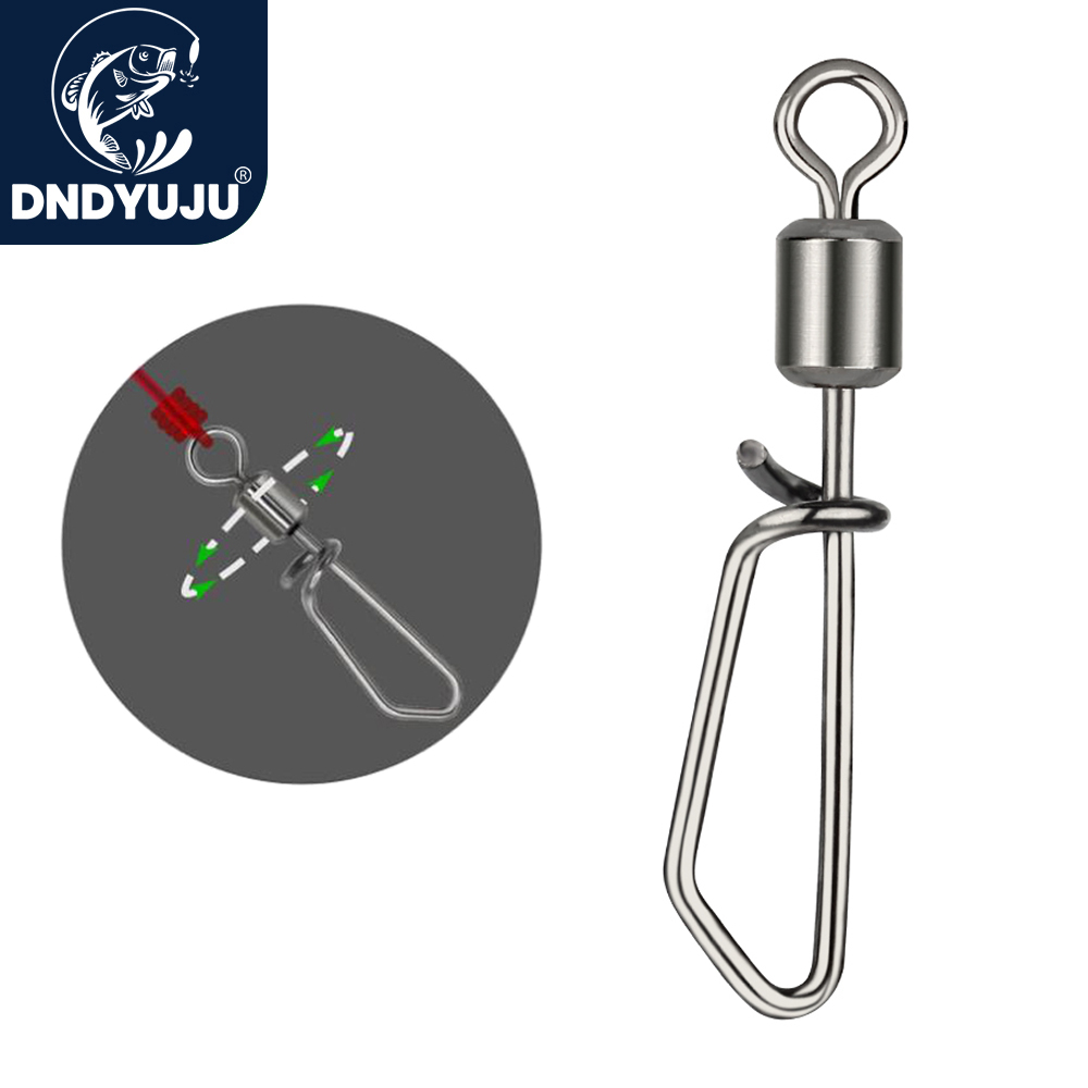 DNDYUJU 10-50X Angeln Wirbel Mit Verriegelung Snap Pin Rolling Swivel Edelstahl Angelhaken Köder Karpfen Stecker Angeln Werkzeug – Detail 3