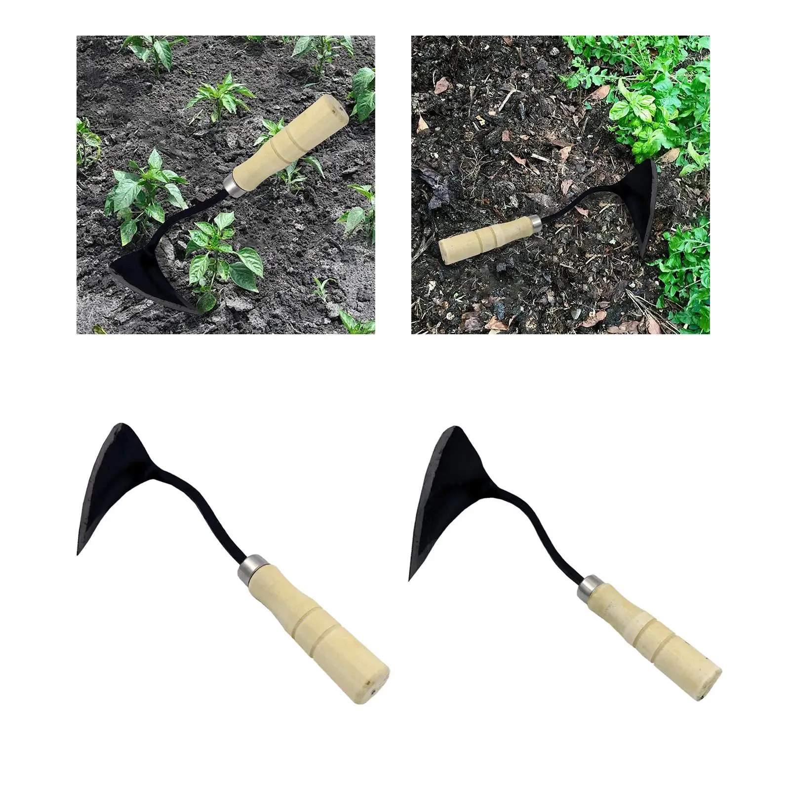 Gardening Plow Hoe Portable Save Labor Sharp Weeds Removal Tool Sharp Wide Blade for Yard Kids and Adults Vegetable Lawn