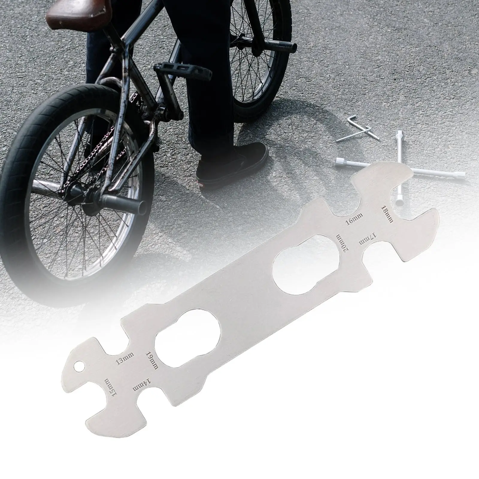 Bike Hub Wrench 13/14/15/16/17/18/19/20mm Multi Size Cone Wrench Bicycle Cone Hub Wrench for Road Bicycle Cycling Mountain Bike