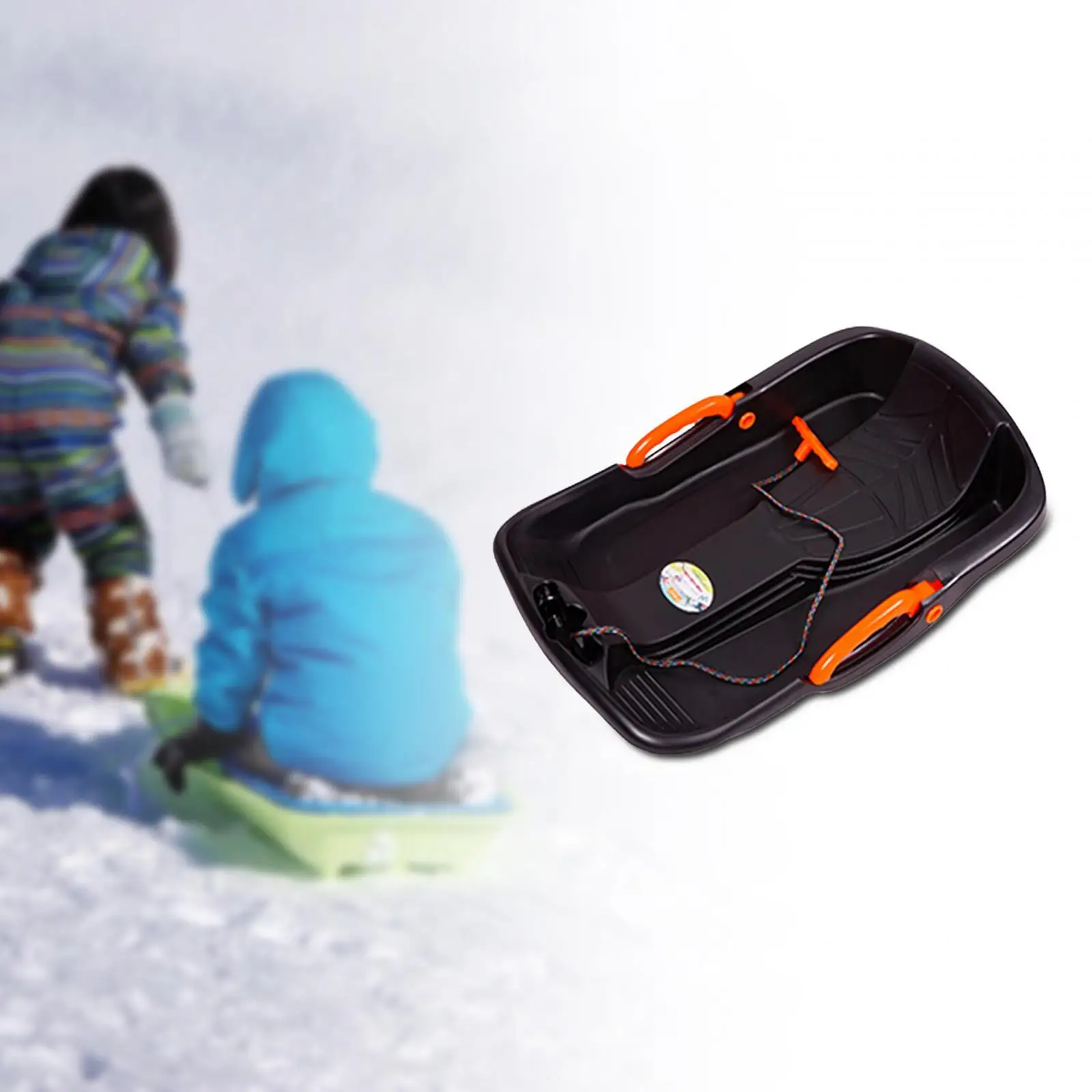 Snow Sled Grass Sliding Sled Sleigh Nonslip Foot Pedal 65x42cm Durable Luge for Children Kids Adults Boys Girls Holiday Backyard