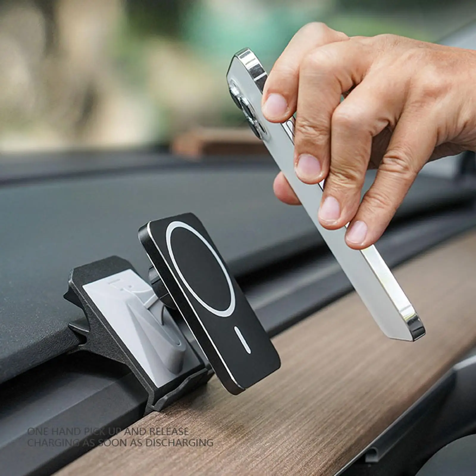 Magnetic Charging Car Phone Holder Aluminum Alloy Shell Phone Mount Charging Stand Mobile Phone Holder for Tesla Model 3 Y