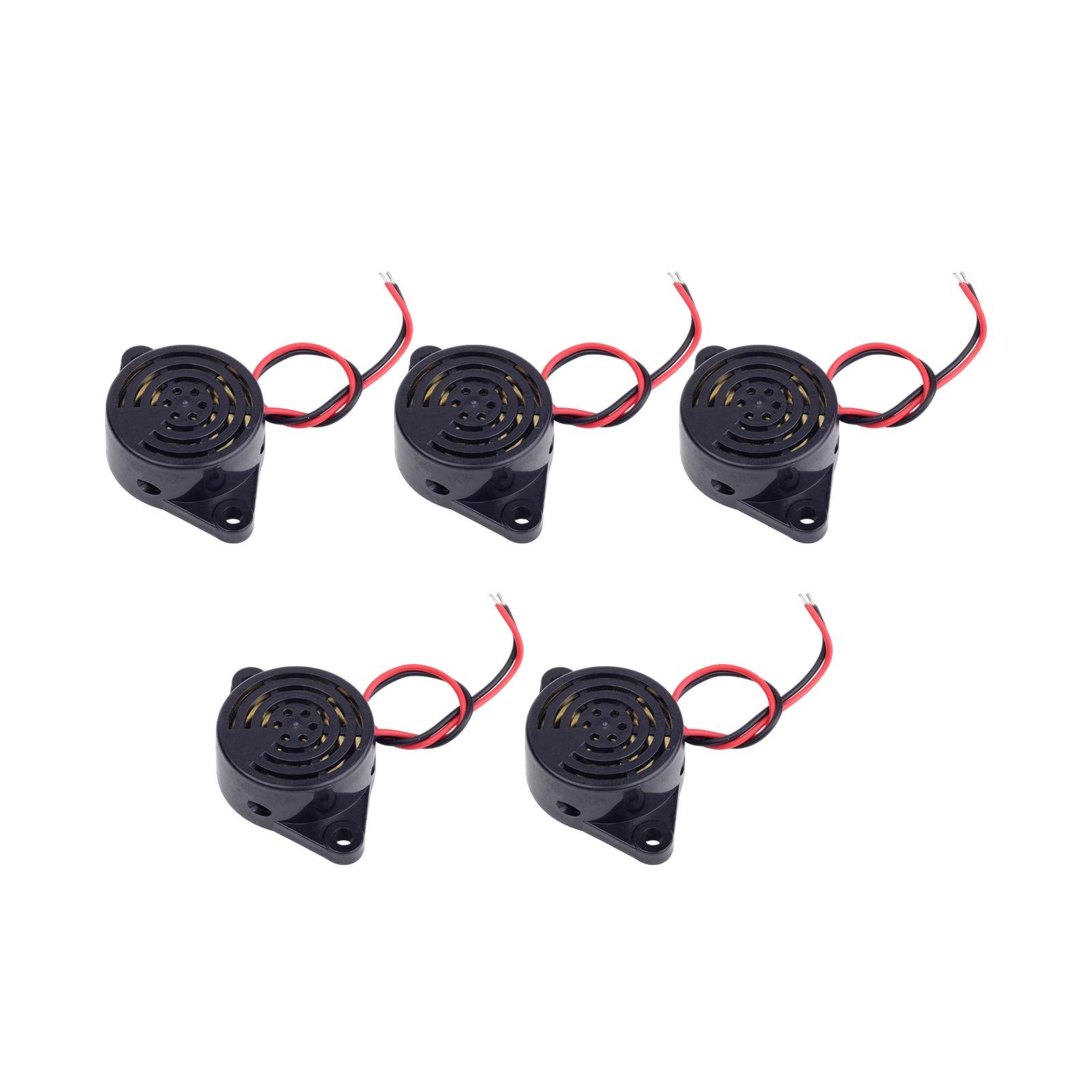 5 Pieces Electronic Buzzer DC3-24V Sfm-27 100dB Piezo Security Sounder Alarm for Physics Circuits Motorcycle Car Golf Cart