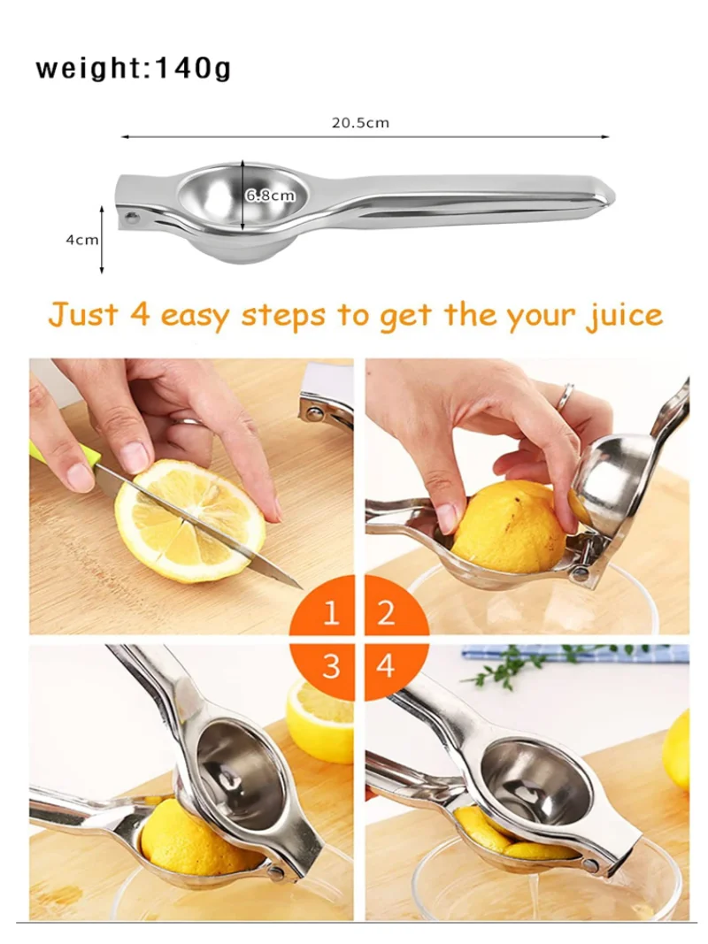 Birinci sınıf paslanmaz çelik limon sıkacağı - taze narenciye ve portakal suyu için manuel meyve sıkacağı - sağlıklı meyve suyu keyfi için sağlam mutfak aksesuarı