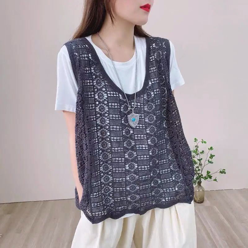 coletes femininos oco design chique coreano elegante sólido outwear simples feminino minimalista verão venda quente macio básico