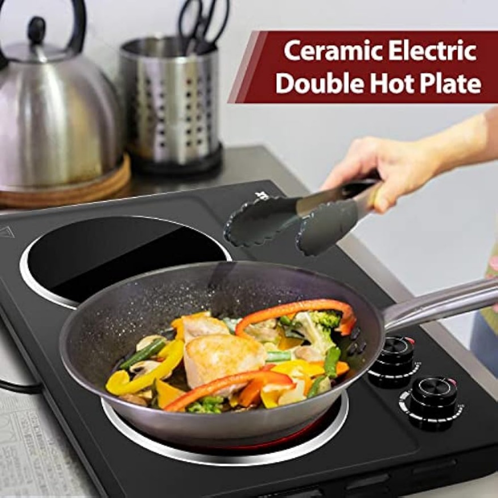 Title 5, Double Burner, 1800W Ceramic Electric Hot Plate...